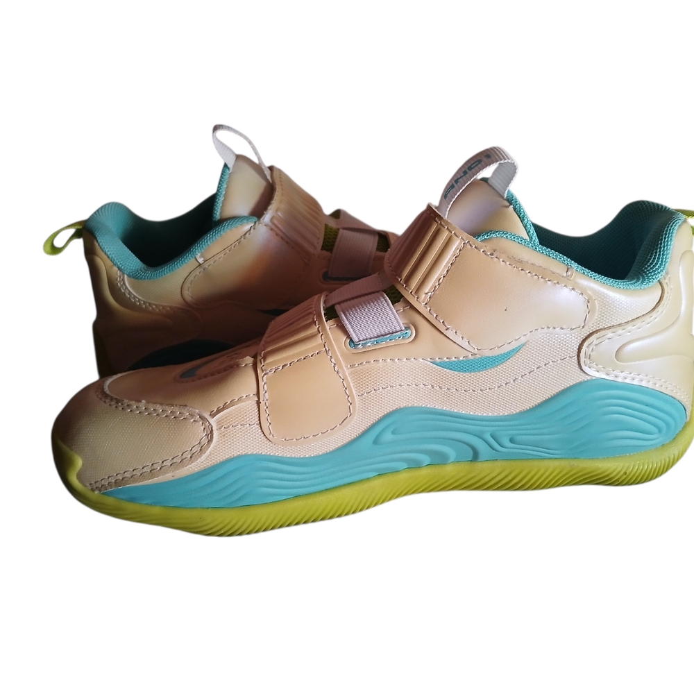 AND1 Athletic Shoes Florescent Blue & Green And Matellic Cream - Picture 3 of 6